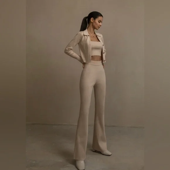 STYLEWE Long Knitted Pants, Women’s Size XL, Beige *NWOT - Picture 3 of 11